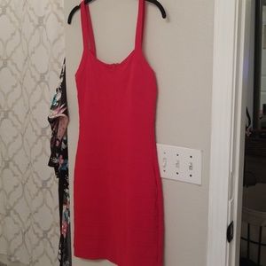 Red fitted cocktail dress